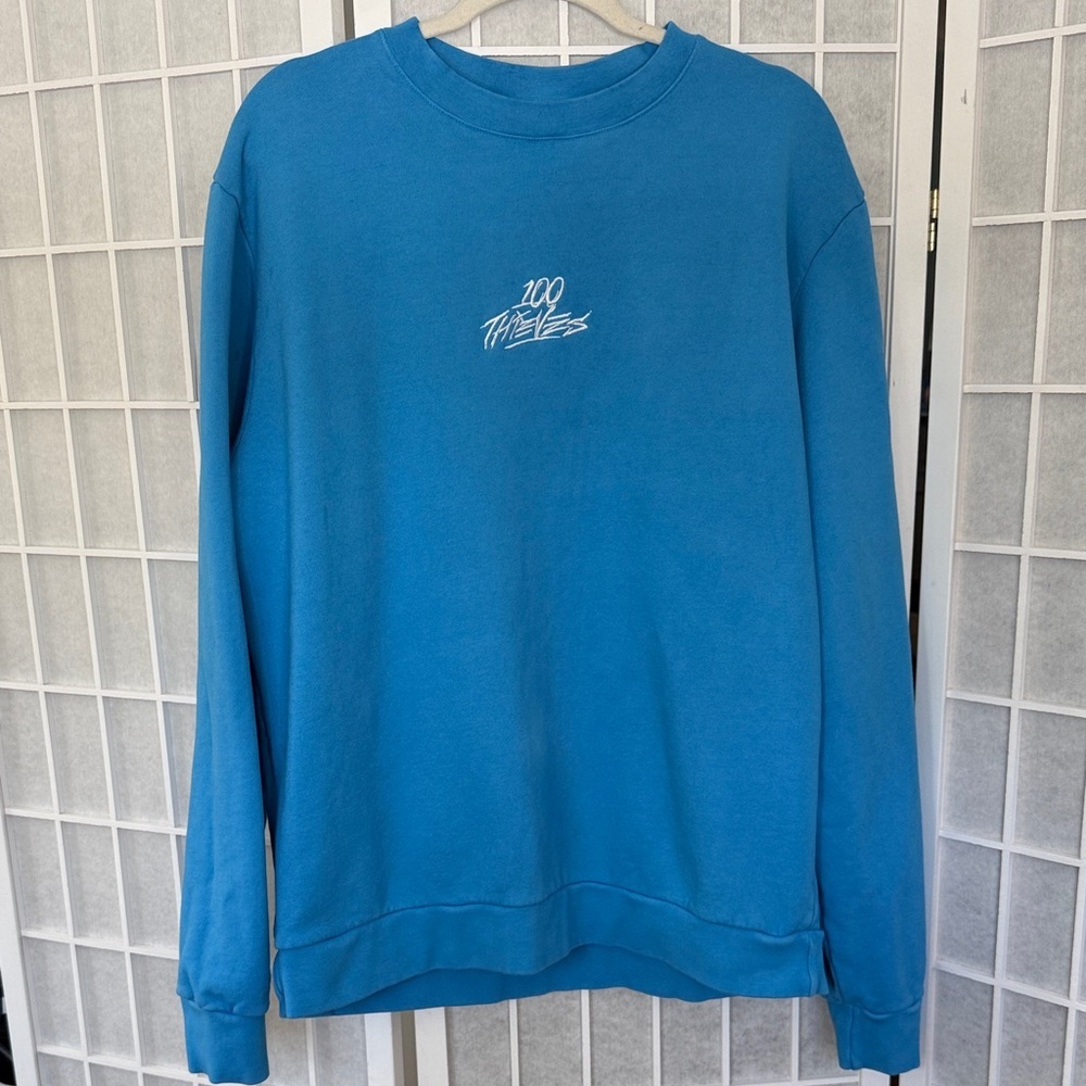 100 Thieves Blue Crewneck Sweater Size XL